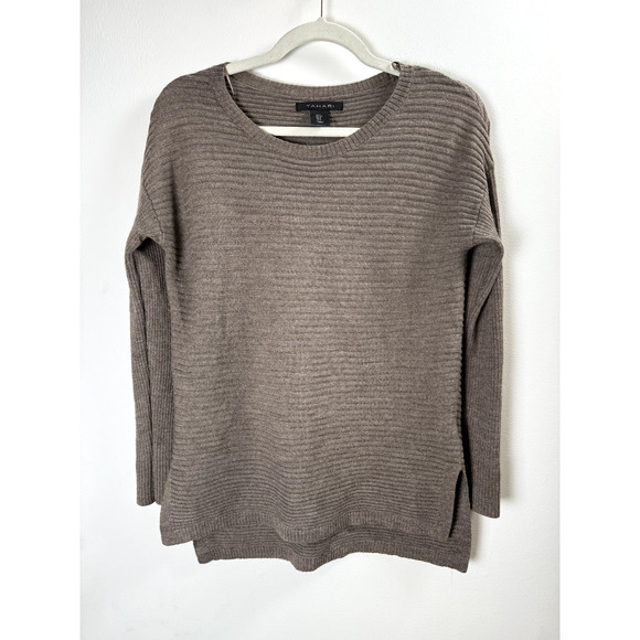 Tahari Merino Wool Blend Quiet Luxury Designer Old Money Minimalist Sweater S - Picture 1 of 5